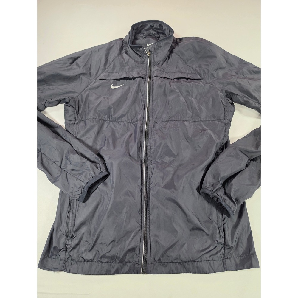 Nike Womens Full Zip Windbreaker Jacket Black Running Training Size M 1694
